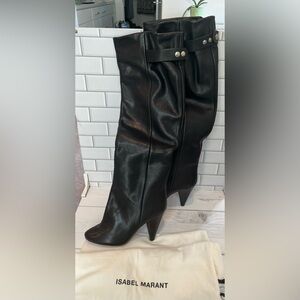 Isabel Marant Size:8 Women’s Lamb Leather Cone Heel High Boots Made in Italy